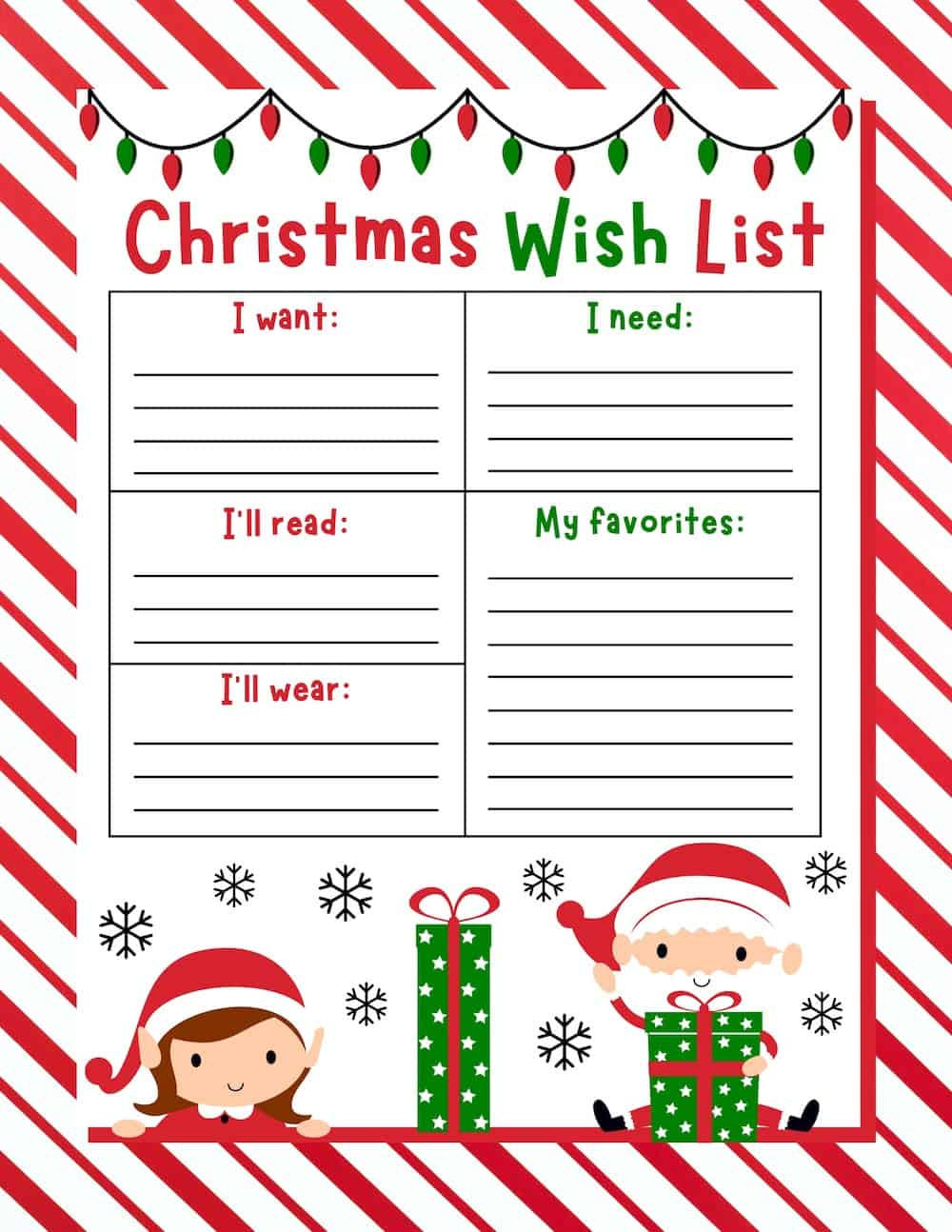 10 Free Christmas Wish List Printables For Kids - Prudent Penny intended for Christmas Wish List Free Printable