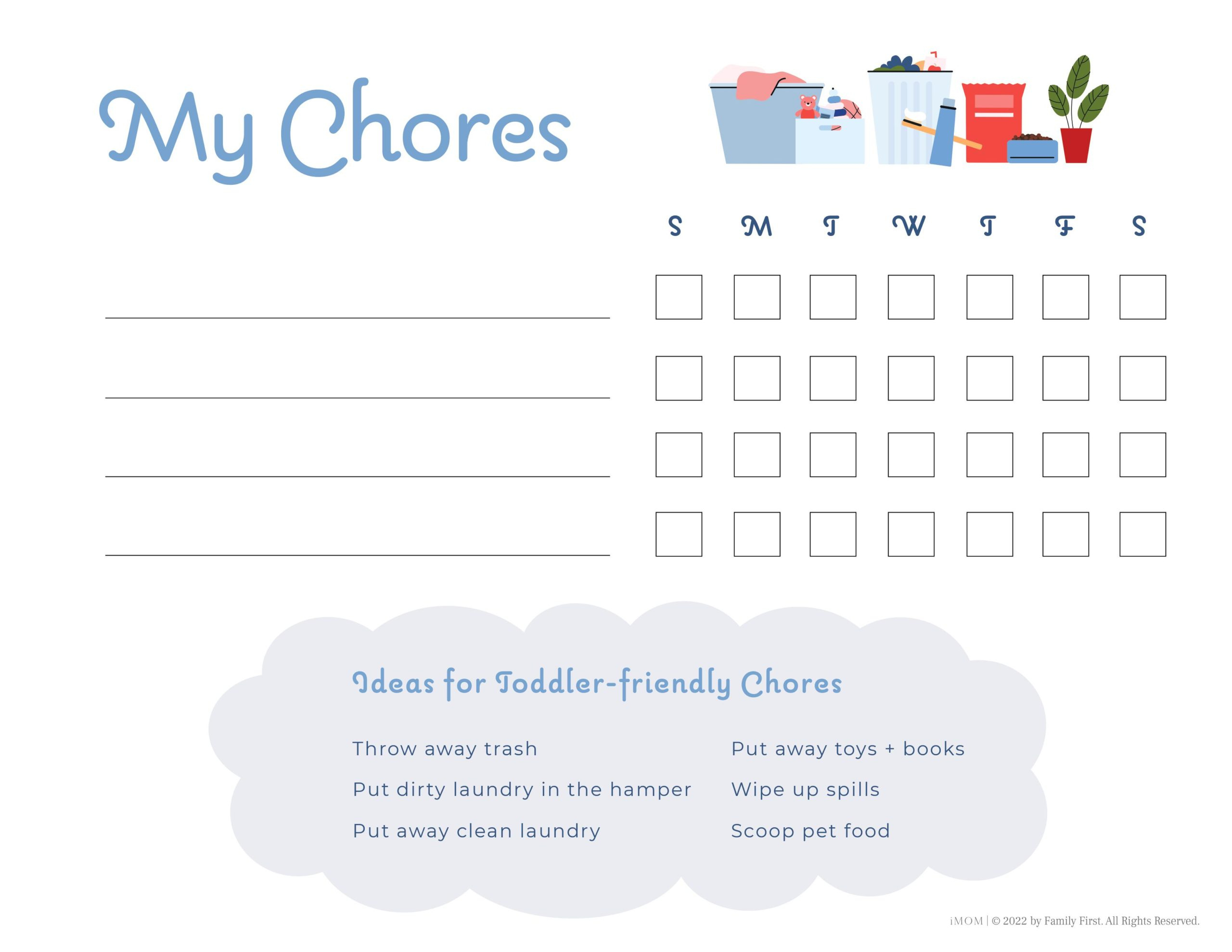 10 Free Printable Chore Charts - Imom pertaining to Free Printable Chore Chart For Kids