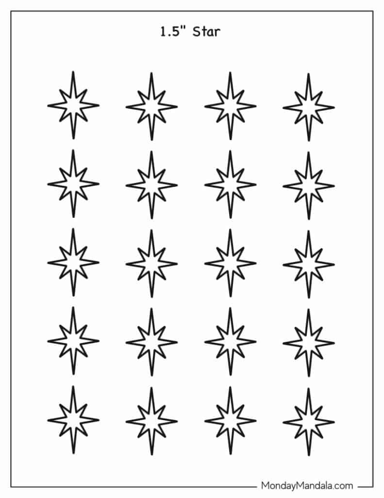 100 Star Templates (Free Pdf Printables) regarding 12 Inch Printable Star Template