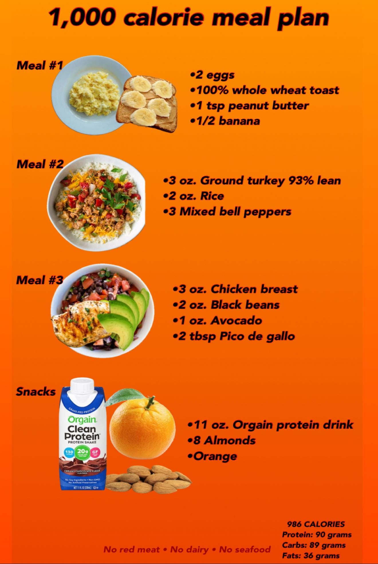 1000 Calorie Meal Plan - Etsy with regard to Printable 1000 Calorie Diet Plan