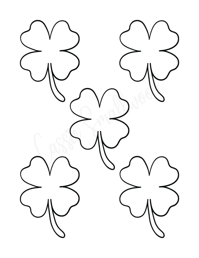 12 Cute Four Leaf Clover Printable Templates (Free!) - Cassie in Free Printable Four Leaf Clover
