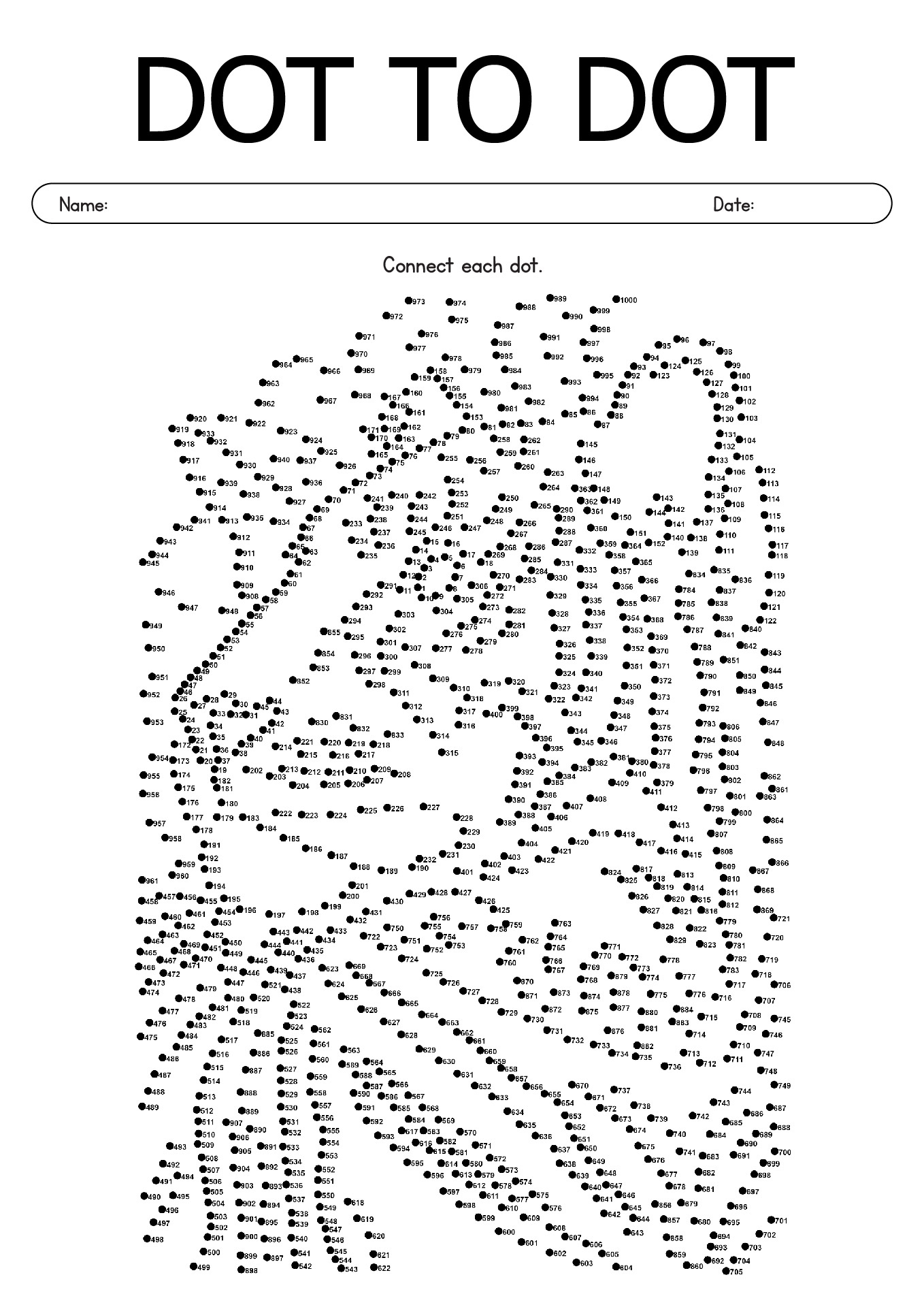 15 Advanced Connect The Dots Worksheets - Free Pdf At Worksheeto pertaining to Free Dot to Dot Printables 1-1000