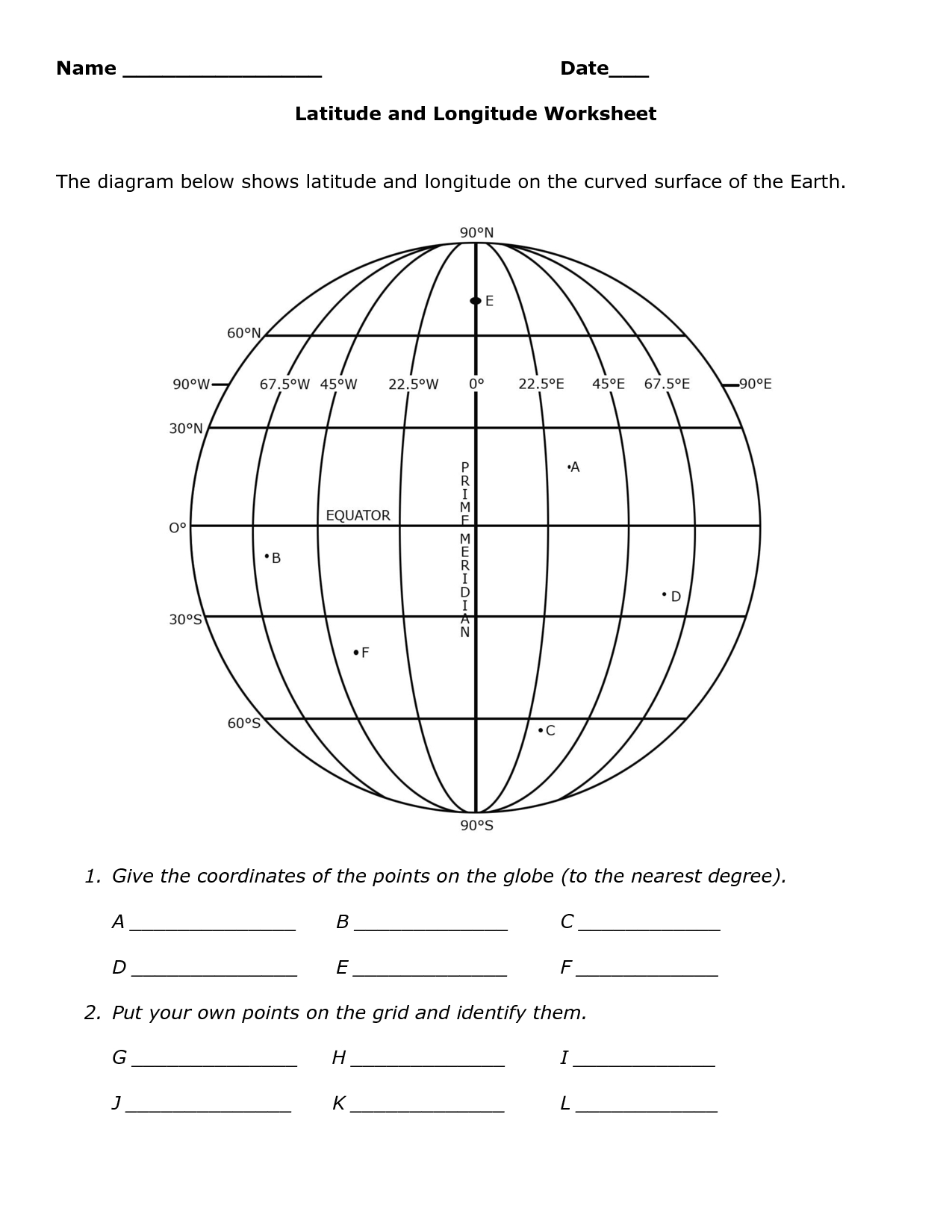 15 Latitude And Longitude Map Worksheet regarding Free Printable Worksheets on Latitude and Longitude