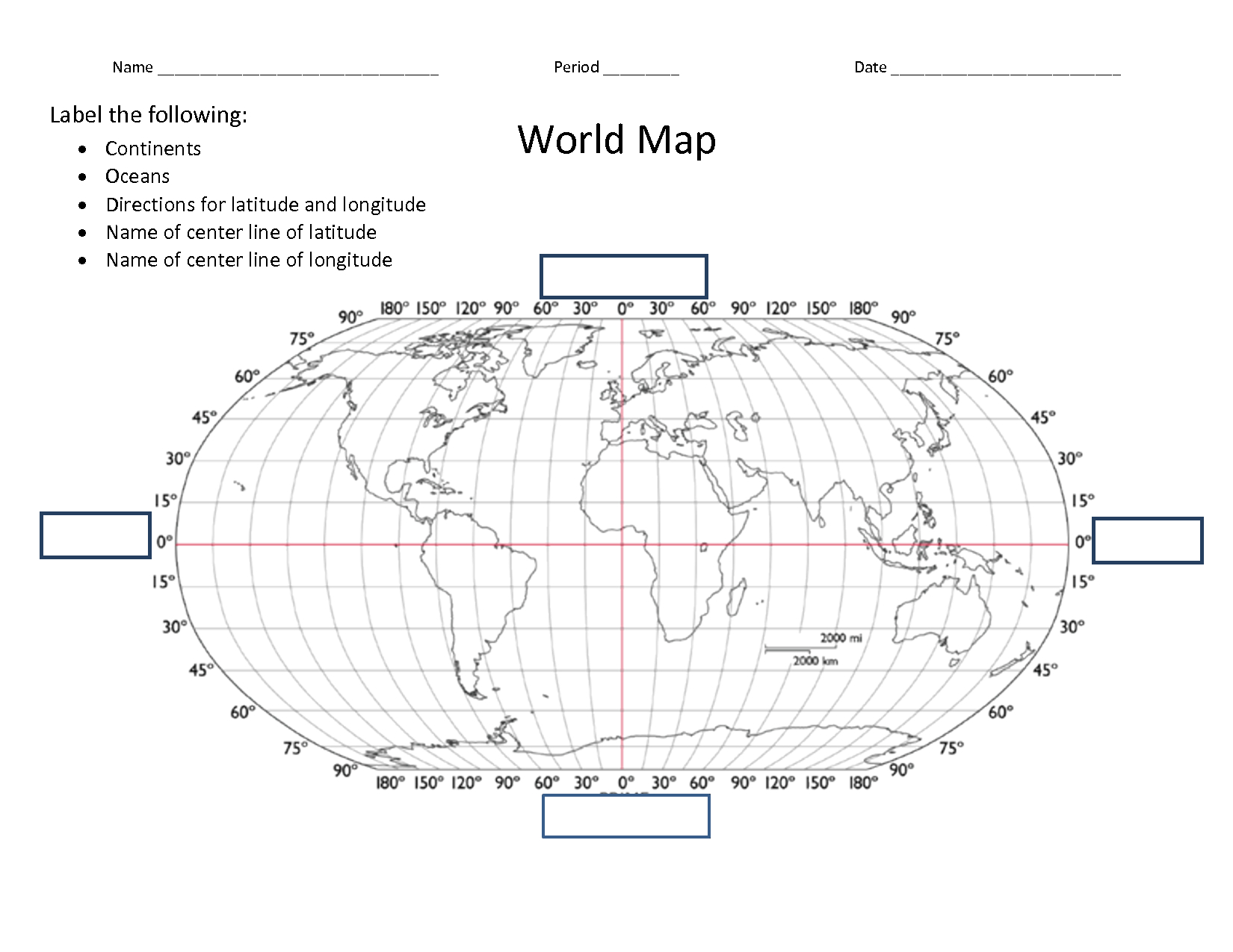 15 Latitude And Longitude Map Worksheet - Worksheets Library for Map of World Latitude Longitude Printable