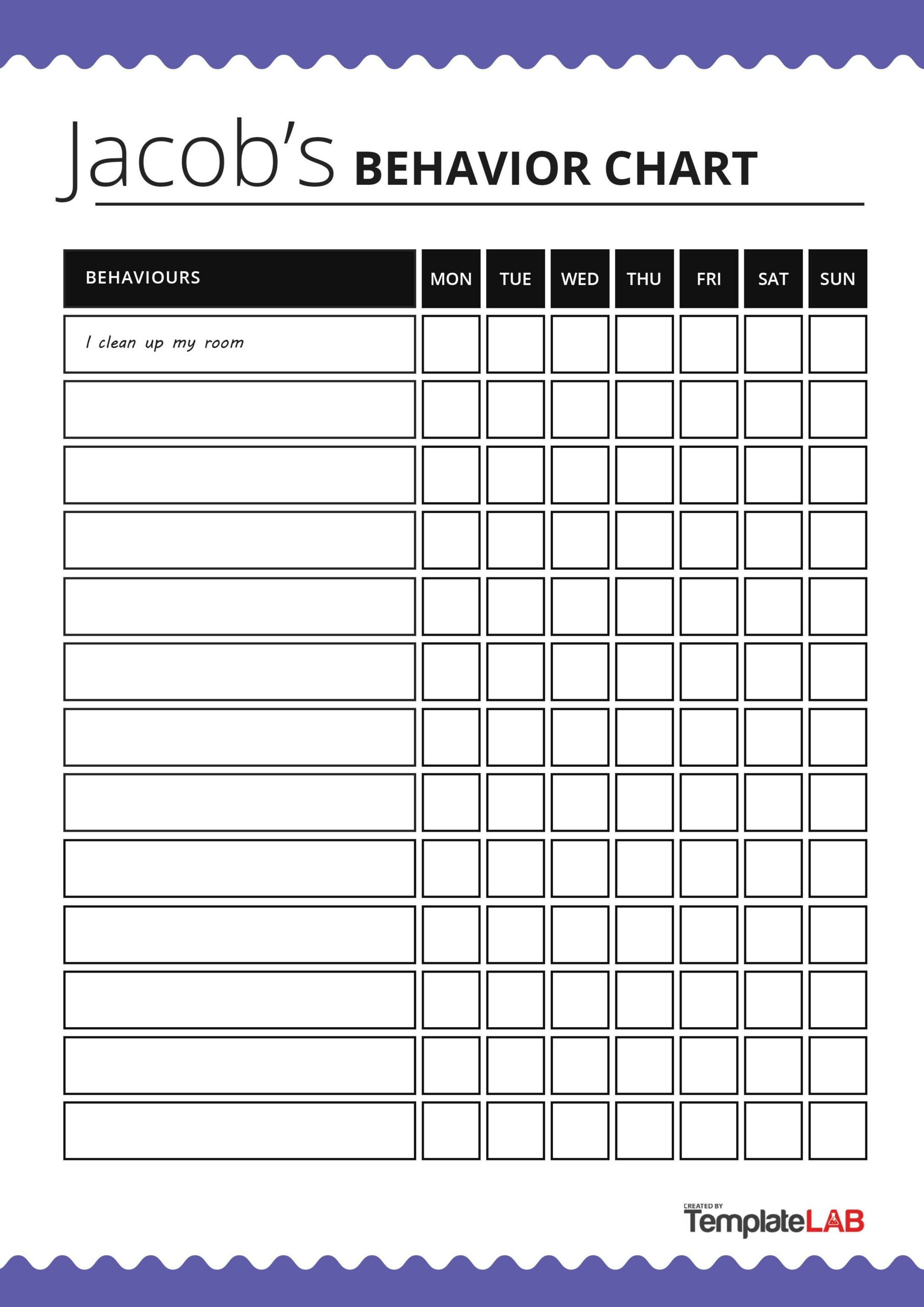19 Printable Behavior Chart Templates [For Kids] ᐅ Templatelab regarding Printable Free Behavior Tracking Sheet