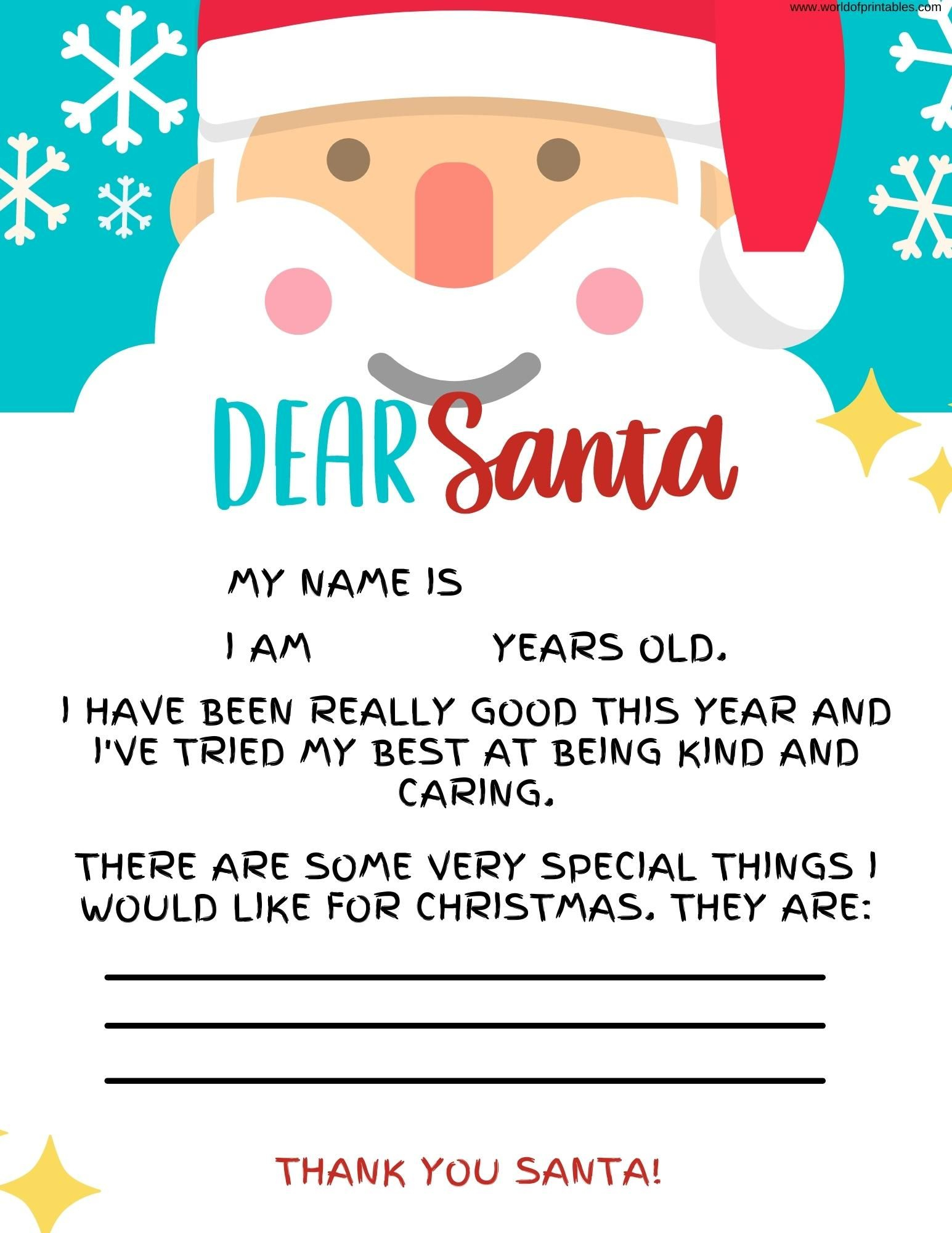 20+ Free Printable Letter To Santa Templates - World Of Printables with regard to Printable Letters To Santa Claus