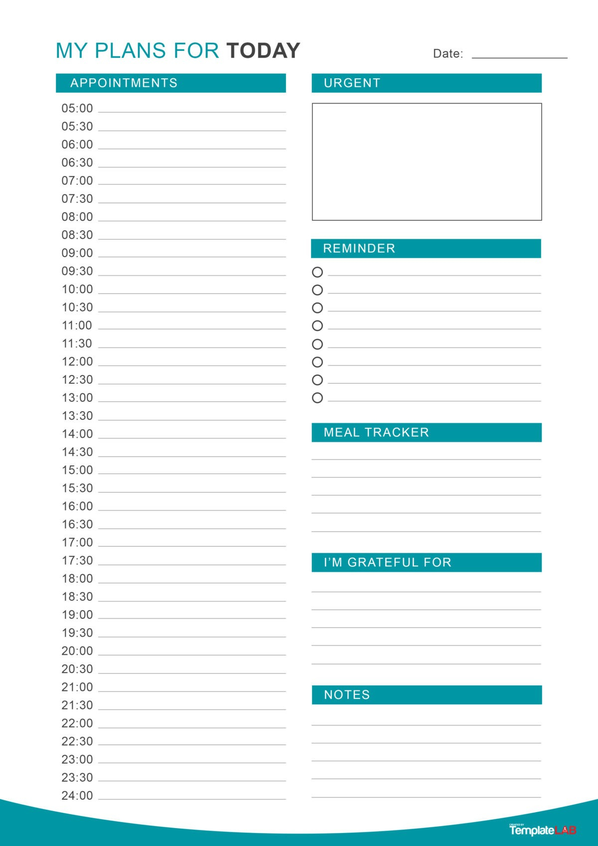25 Printable Daily Planner Templates (Free In Word/Excel/Pdf) with regard to Daily Schedule Template Printable Free