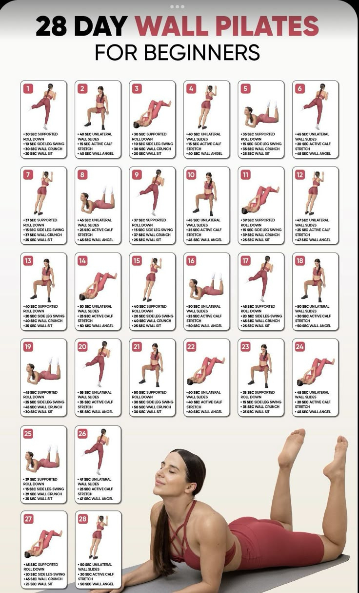 28 Day Wall Pilates Challenge: Get Ready For Summer within Wall Pilates Challenge Free Printable