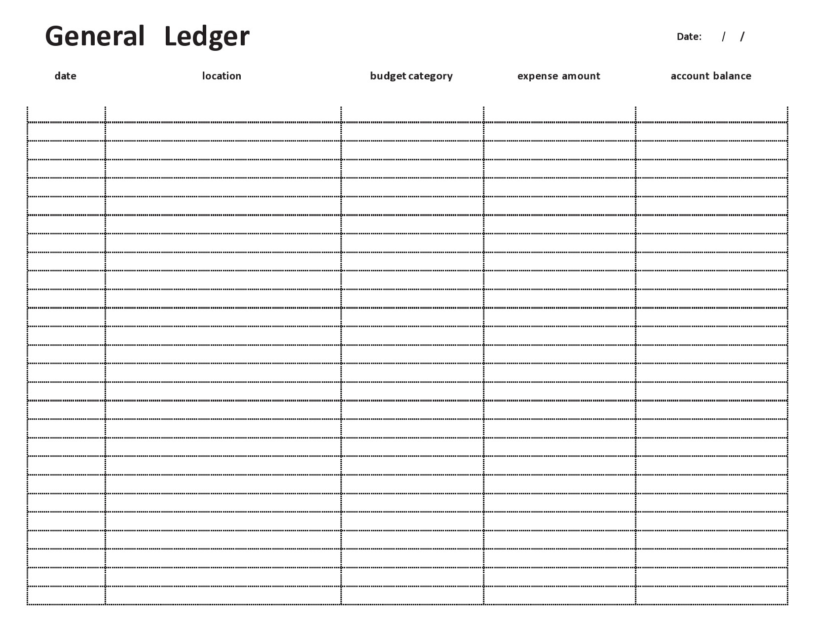 37 Perfect General Ledger Templates [Excel, Word] ᐅ Templatelab regarding Free Printable Ledger Sheets