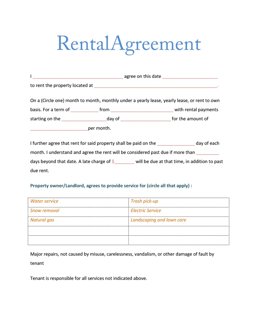 39 Simple Room Rental Agreement Templates - Templatearchive intended for Printable Simple House Rental Agreement