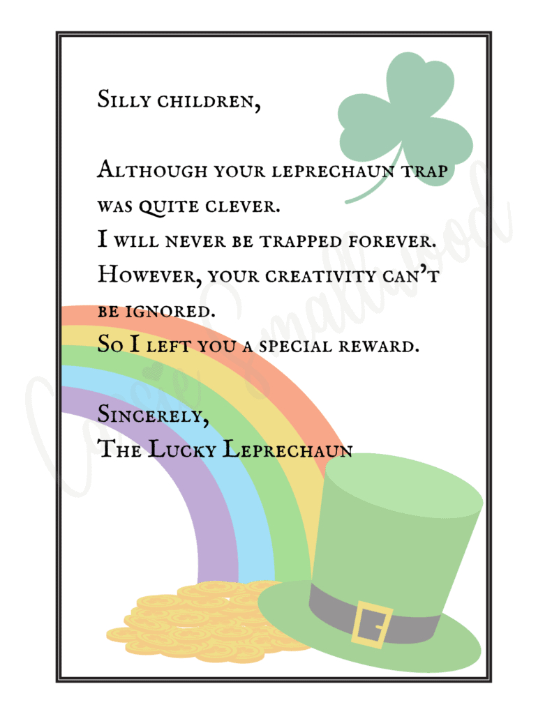 4 Funny Free Printable Leprechaun Letters And Notes - Cassie Smallwood in Leprechaun Notes For Kids Printable