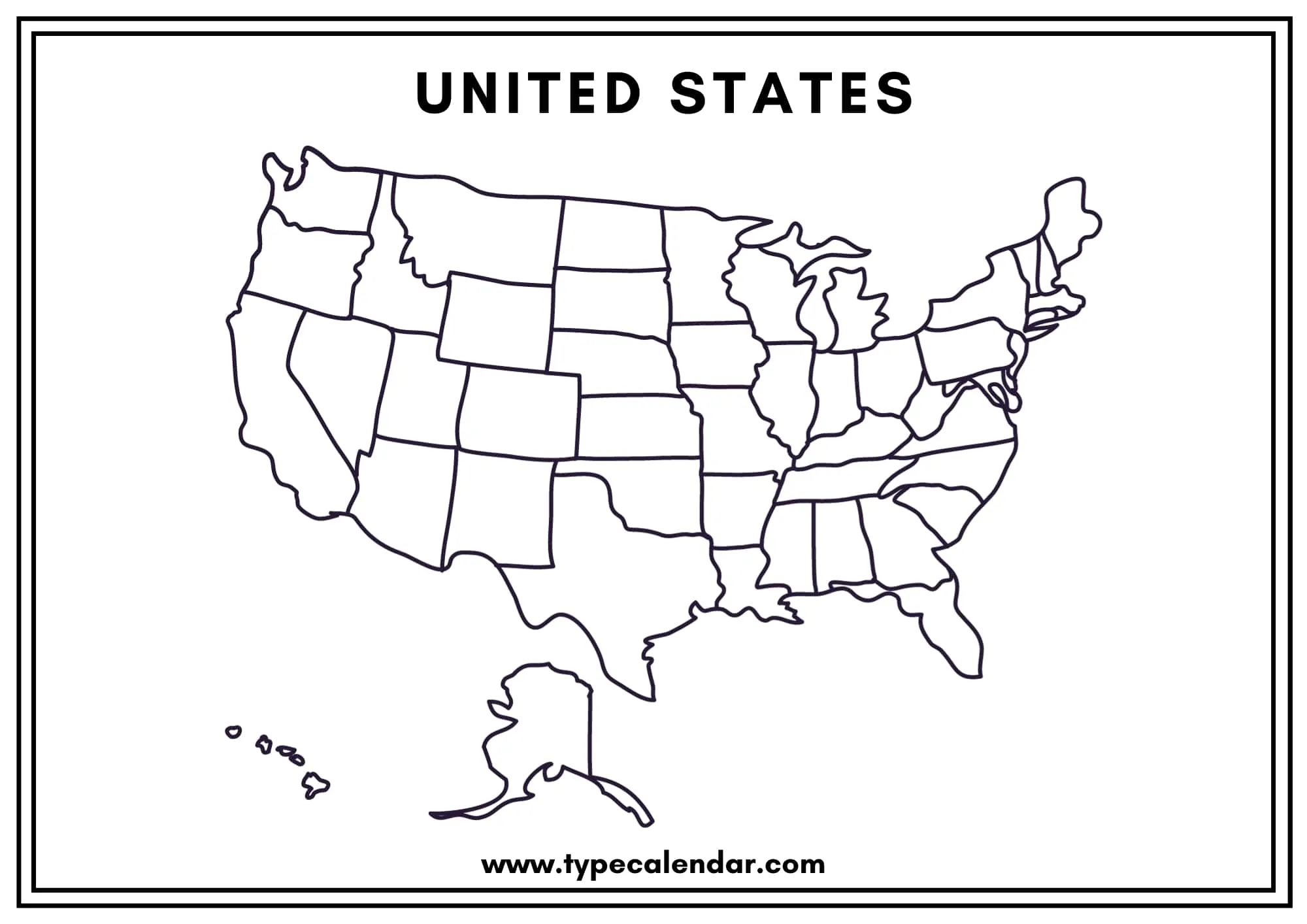 40+ Free Printable Blank Us Map Templates [Editable Pdf] within Map of the United States Printable