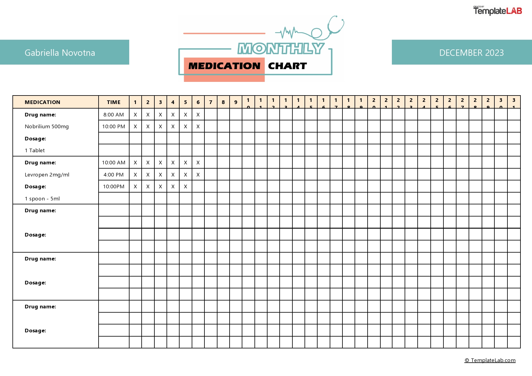 40 Great Medication Schedule Templates (+Medication Calendars) throughout Daily Printable Medication Chart