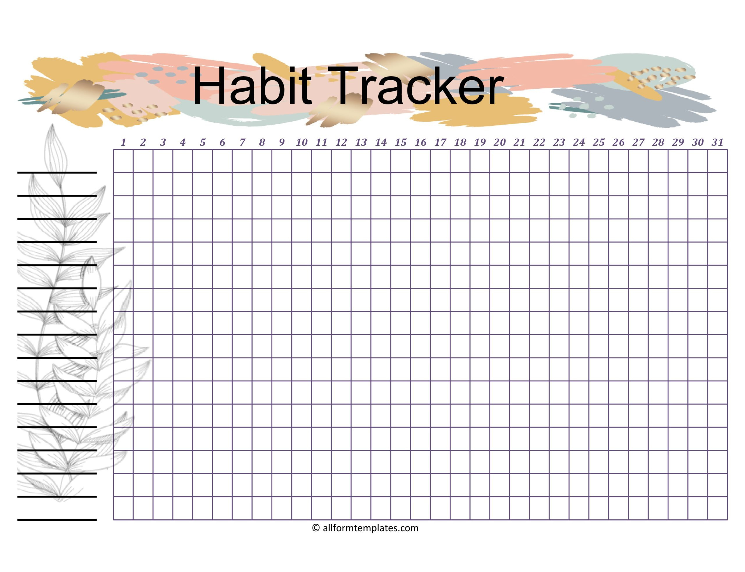 40 Printable Habit Tracker Templates (Free) ᐅ Templatelab pertaining to Habit Tracker Printable Free Download
