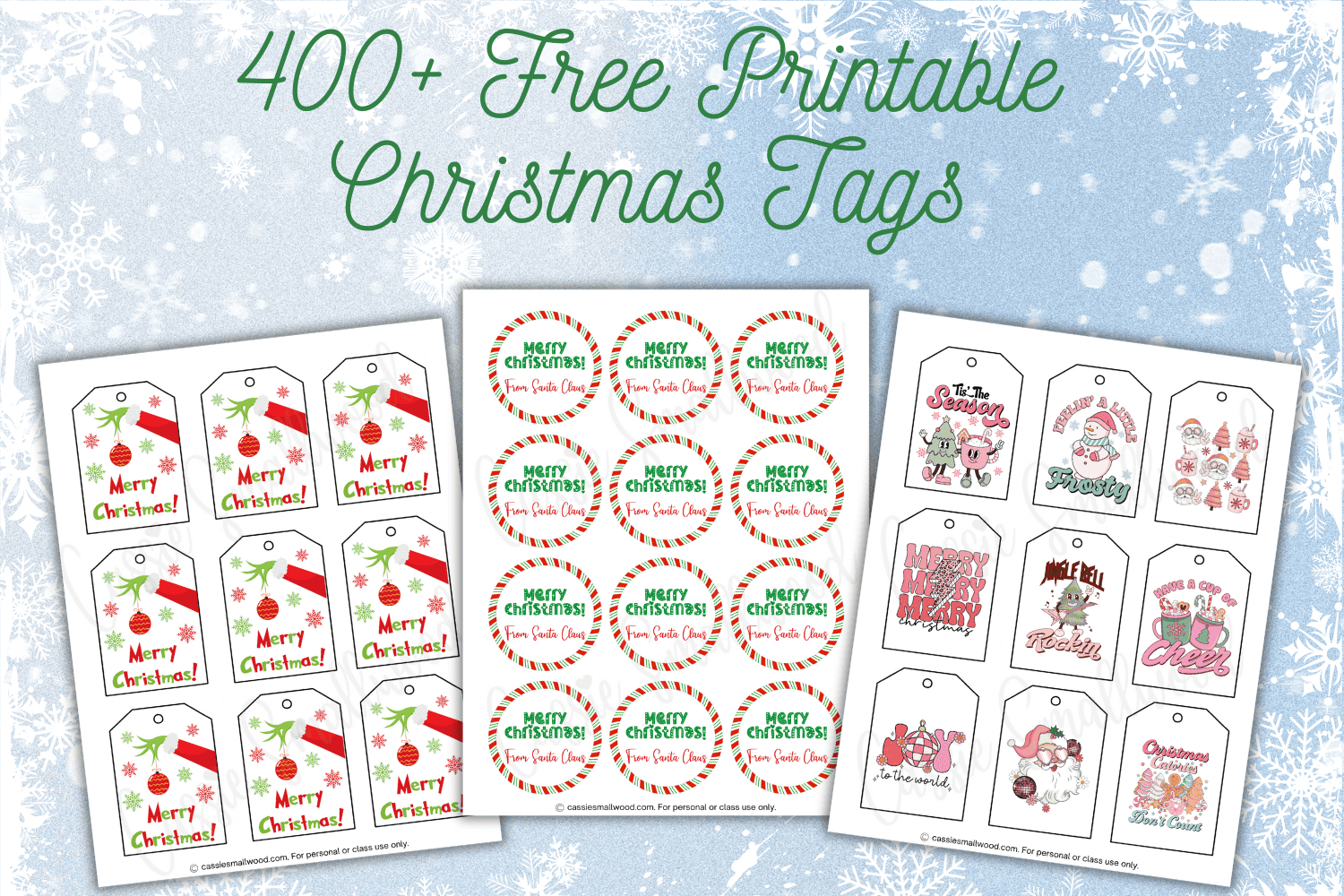 400+ Cutest Printable Christmas Tags (Free Pdf) - Cassie Smallwood intended for Free Printable Christmas Present Labels