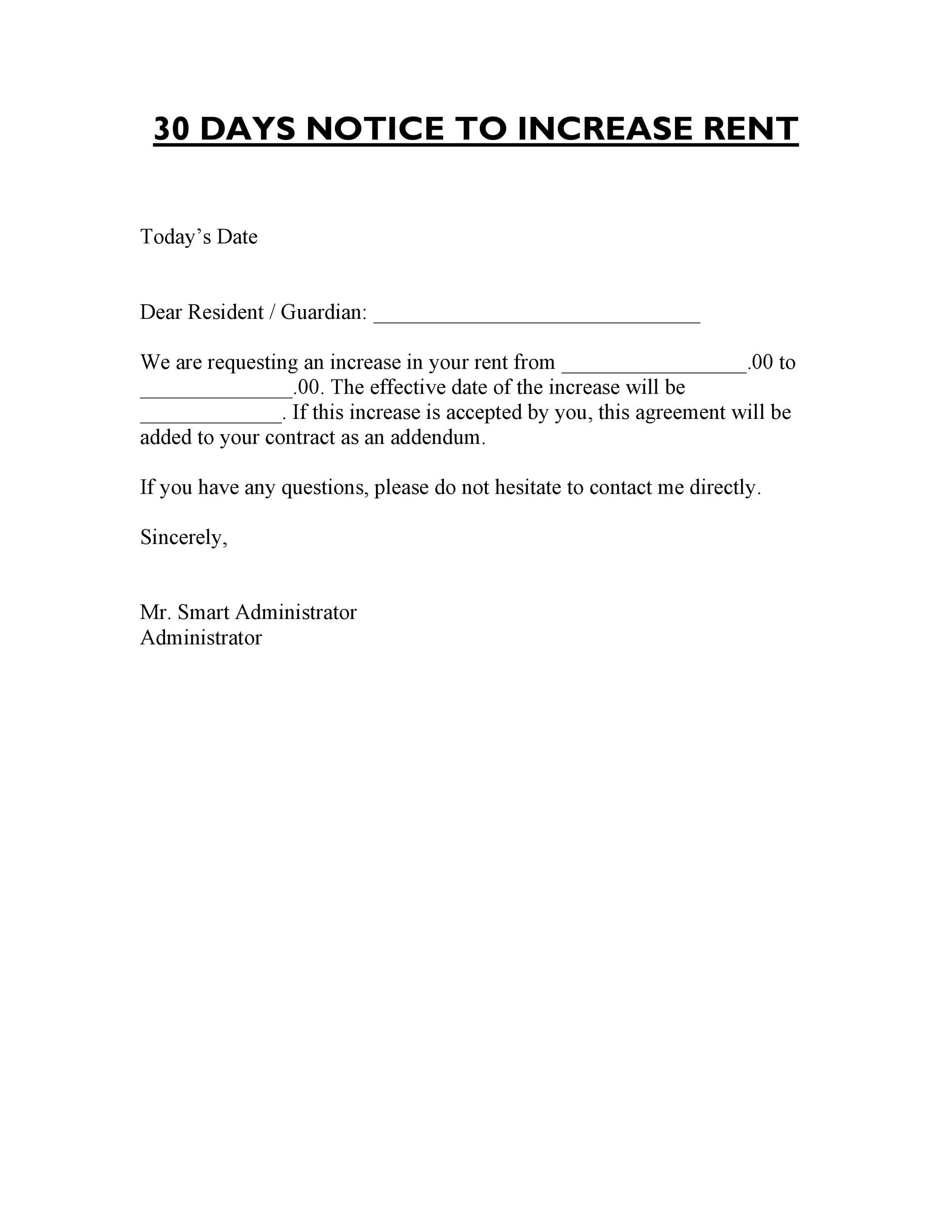46 Friendly Rent Increase Letters &amp;amp; Notices [Doc, Pdf] within Free Printable Rent Increase Letter