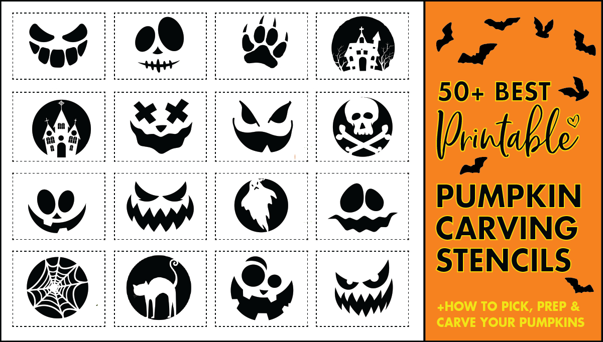 50 Easy Pumpkin Carving Stencils + The Ultimate Guide To Pumpkin in Pumpkin Carving Free Printable Templates