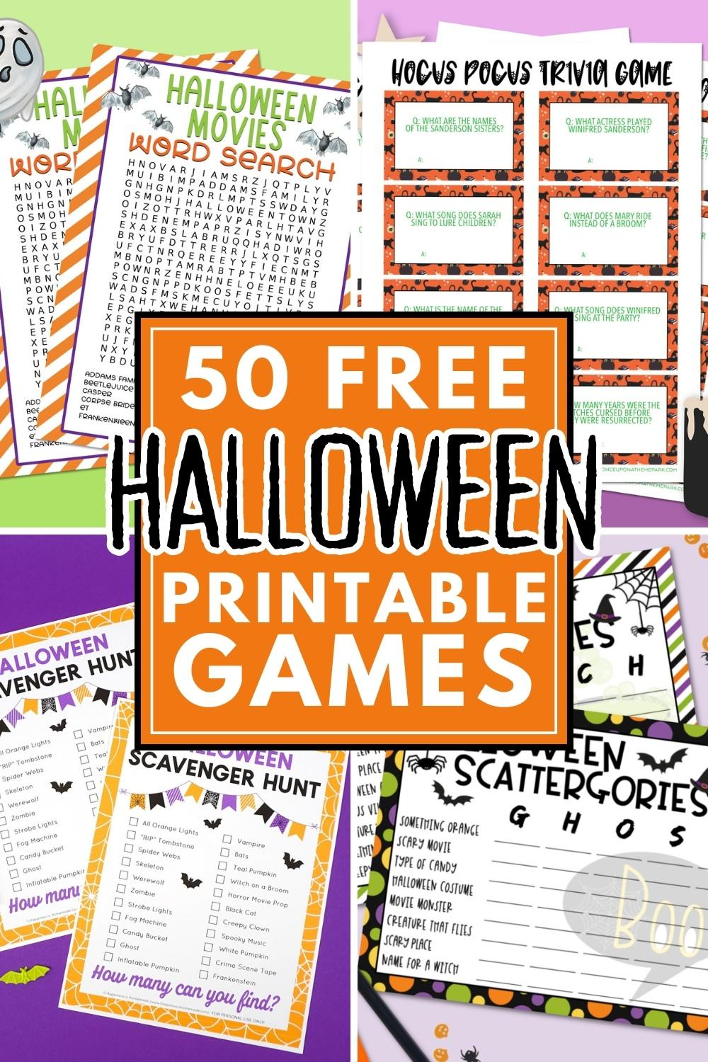 50 Free Printable Halloween Games - Pineapple Paper Co. intended for Printable Halloween Games For Adults
