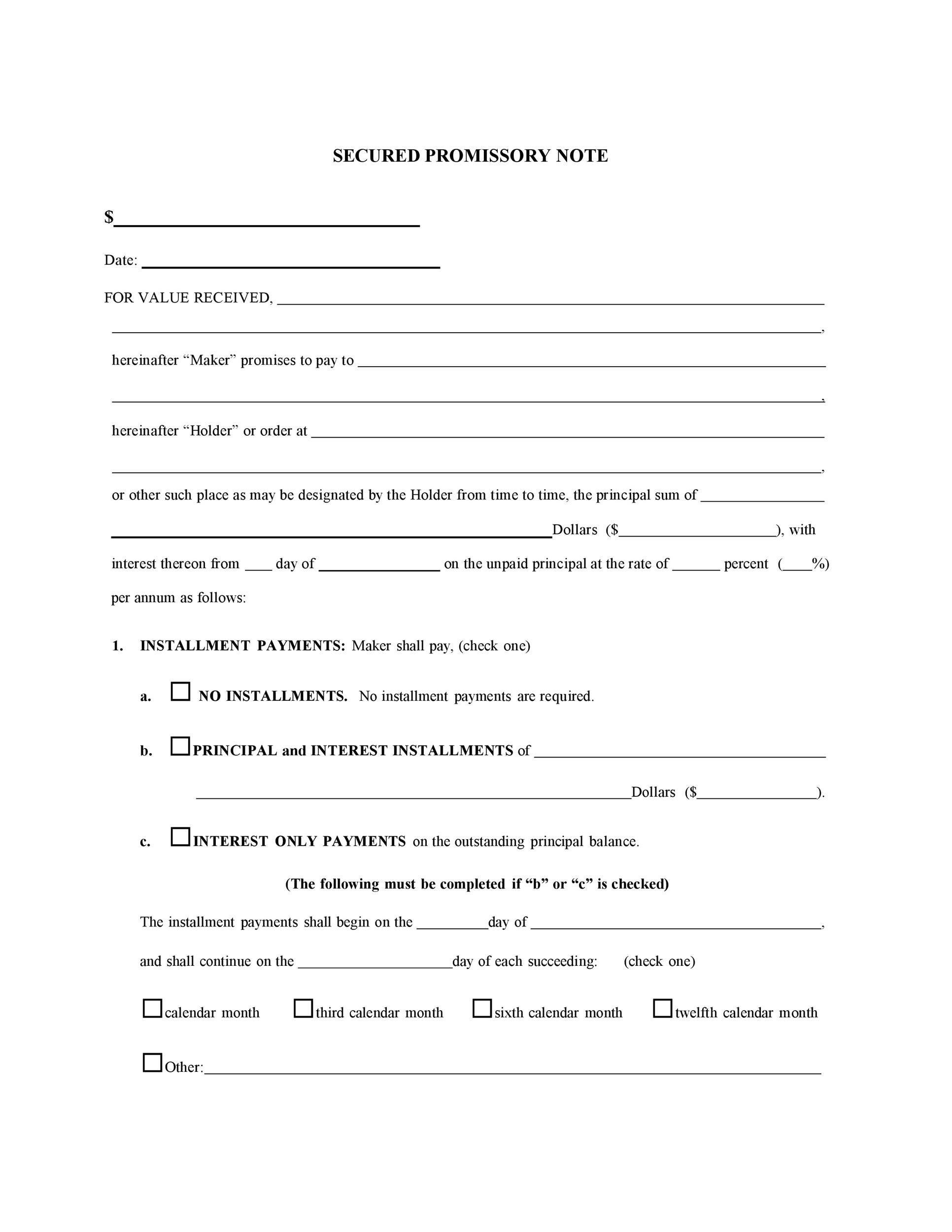 50+ Free Promissory Note Templates [Secured &amp;amp; Unsecured ] with Free Printable Promissory Note