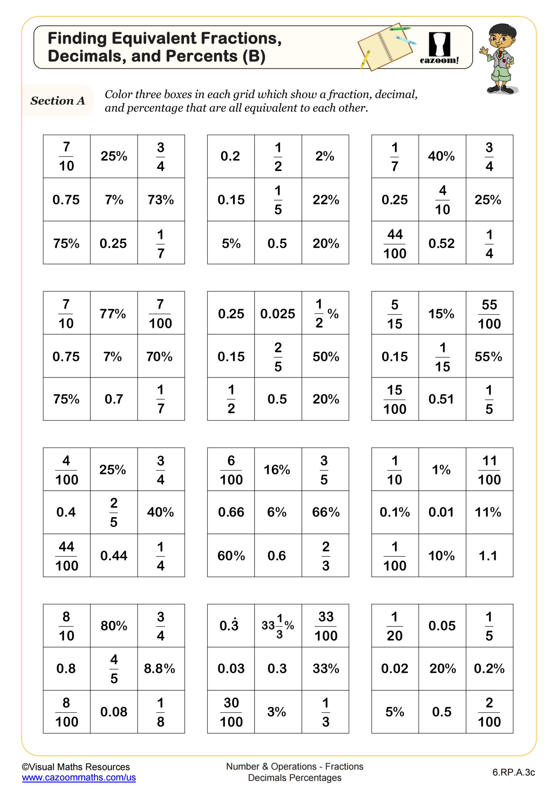 6Th Grade Math Worksheets | Printable Pdf Worksheets | Cazoom Math in Free Printable Math Worksheets For 6th Grade
