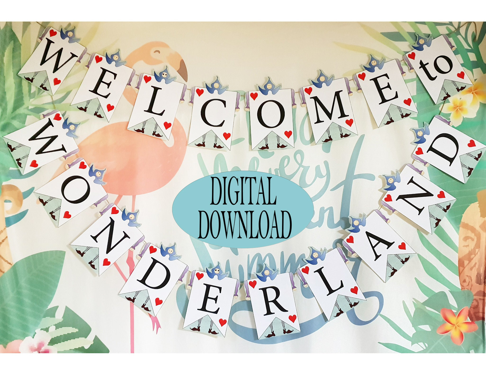 Alice In Wonderland Decoration, Printable Png For Cricut, Pdf within Printable Alice in Wonderland Decorations