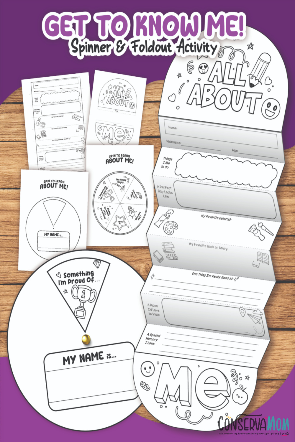 All About Me Craft Printable - Conservamom with All About Me Craft Printable