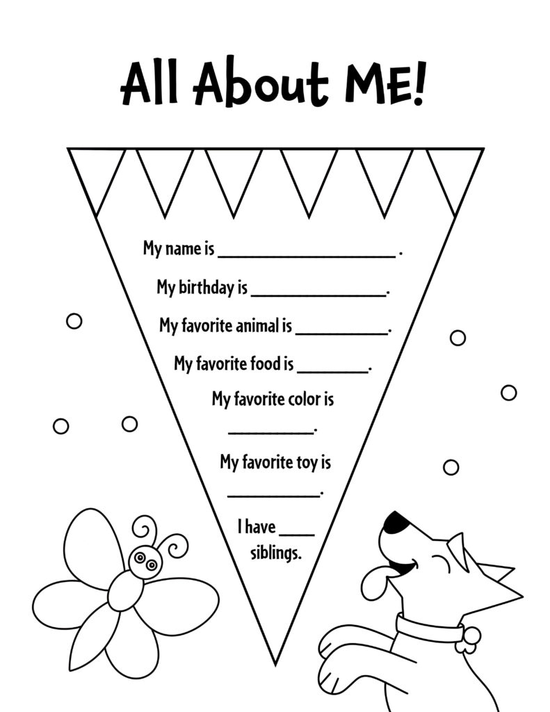All About Me Free Printable Preschool Activities ⋆ The Hollydog Blog pertaining to All About Me Craft Printable
