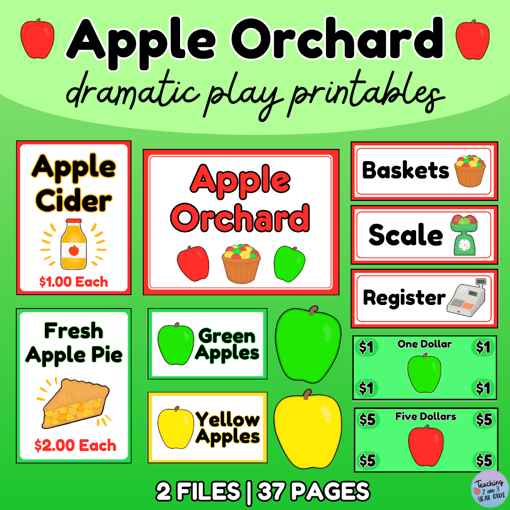 Apple Orchard Dramatic Play with Apple Orchard Dramatic Play Free Printables