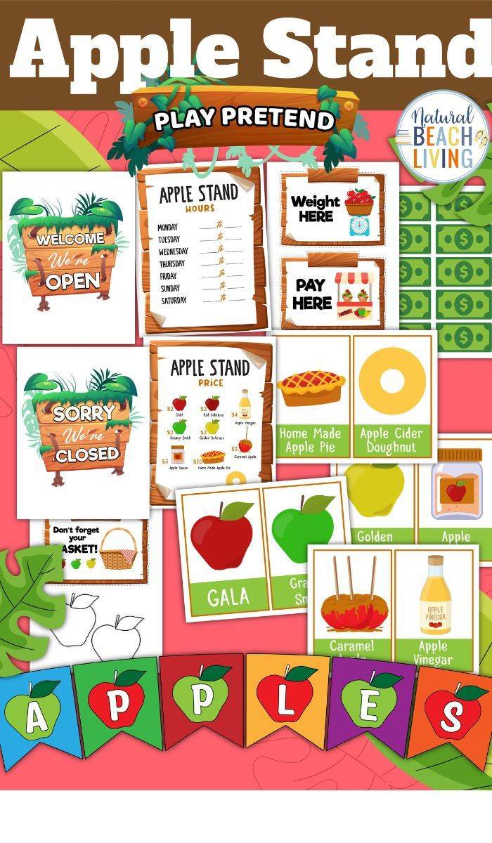 Apple Stand Dramatic Play Free Printables And Activities - Natural regarding Apple Orchard Dramatic Play Free Printables