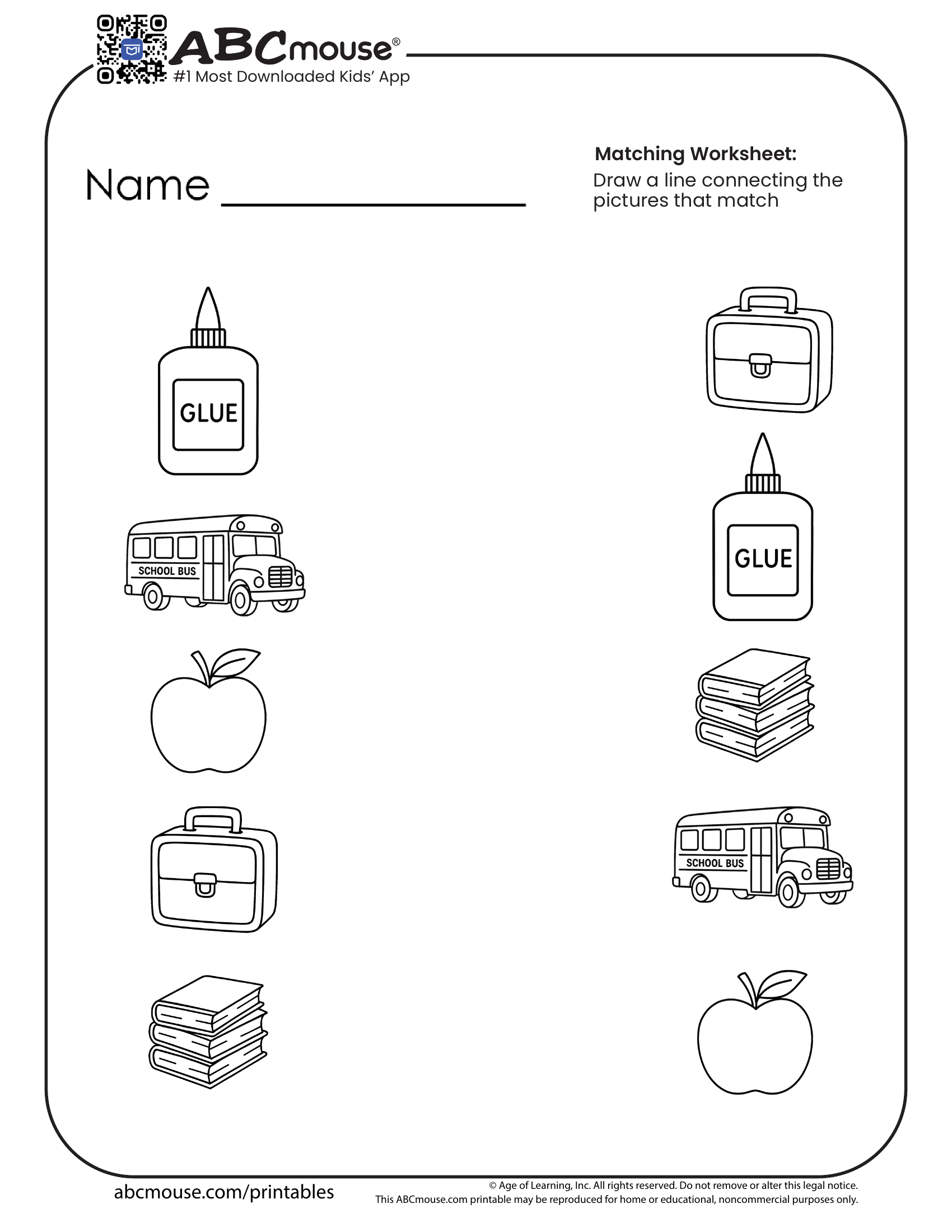 Back To School Worksheets For Kids | Abcmouse throughout Free Printable Kindergarten Activity Sheets