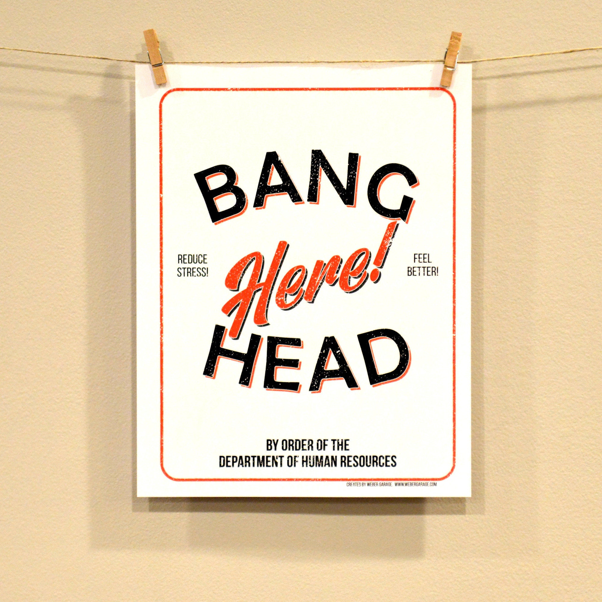 Bang Head Here Printable Digital Download - Etsy with Bang Head Here Sign Printable