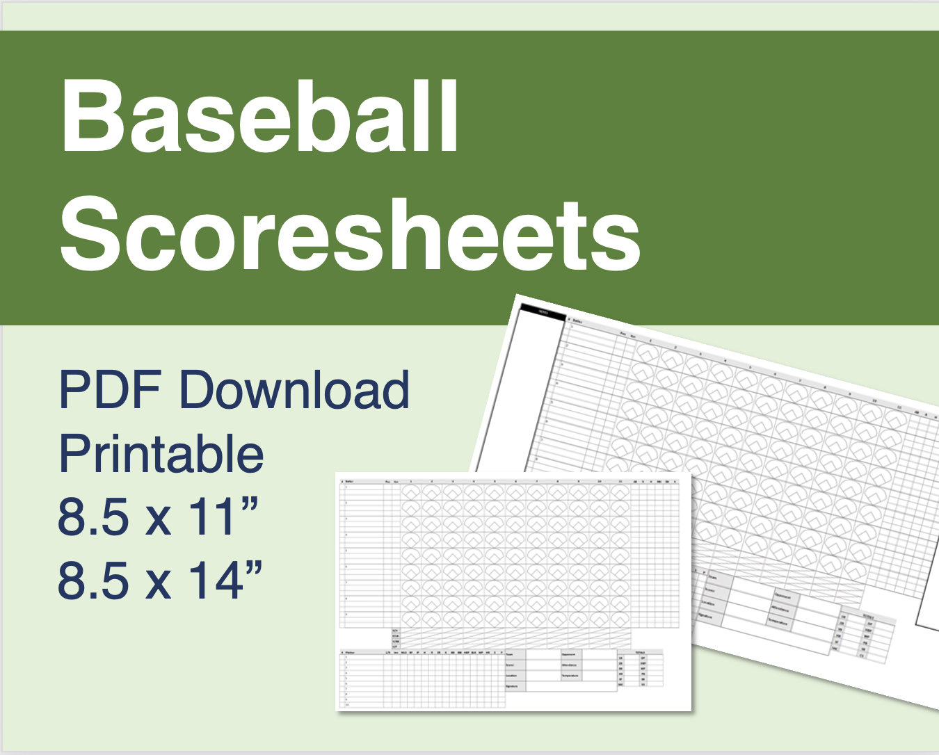 Baseball Scoresheet Vorlagen - Downloadbar In Den Größen 8,5 X 11 in Baseball Score Sheets Printable Free
