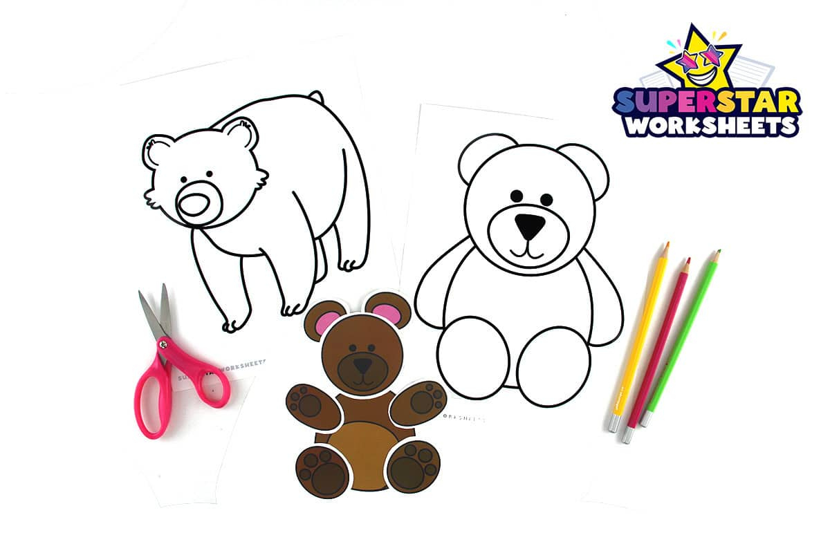 Bear Template (Free Printables) - Superstar Worksheets inside Cut Out Teddy Bear Template Printable
