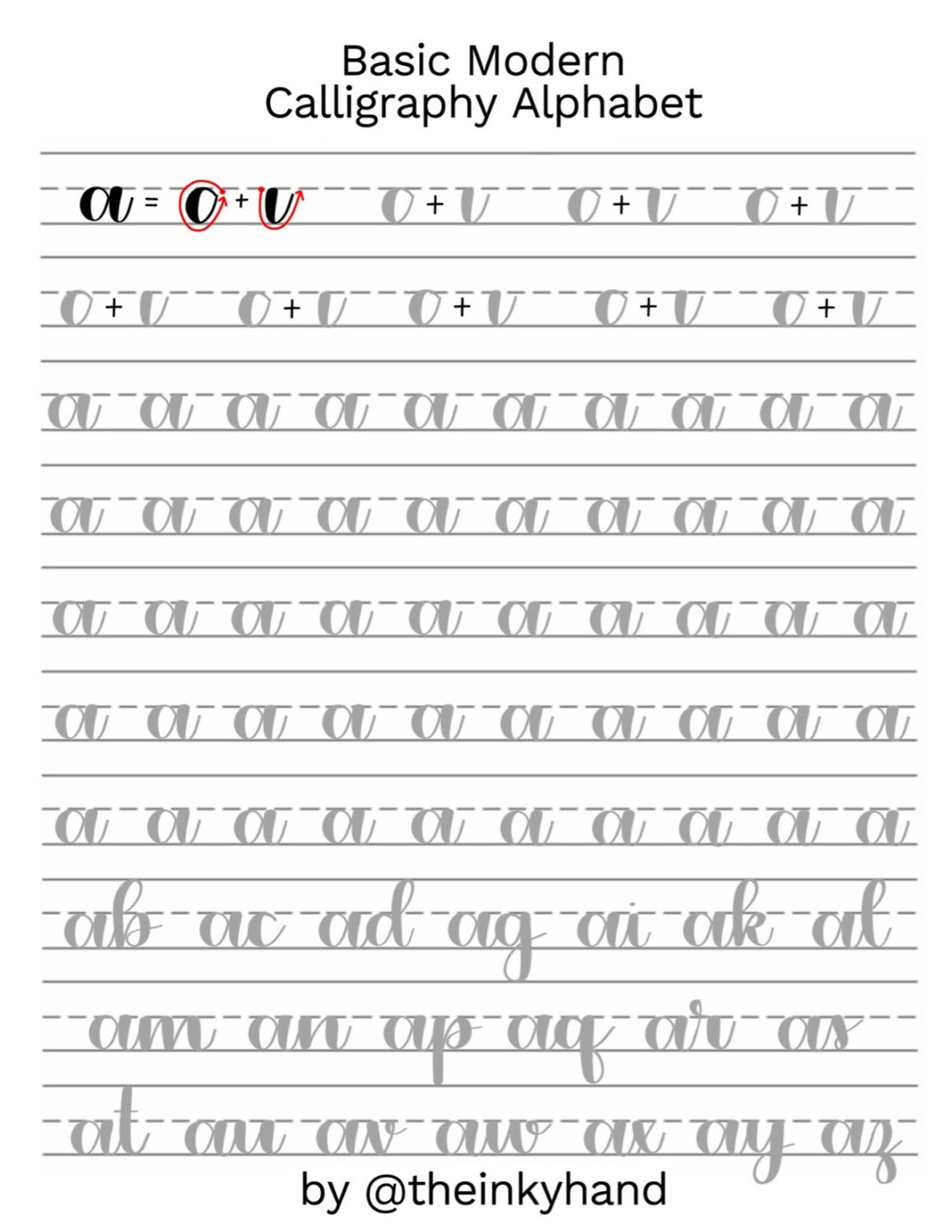 Beginner Printable Calligraphy Practice Sheets - Printable Party inside Printable Calligraphy Practice Sheets Free