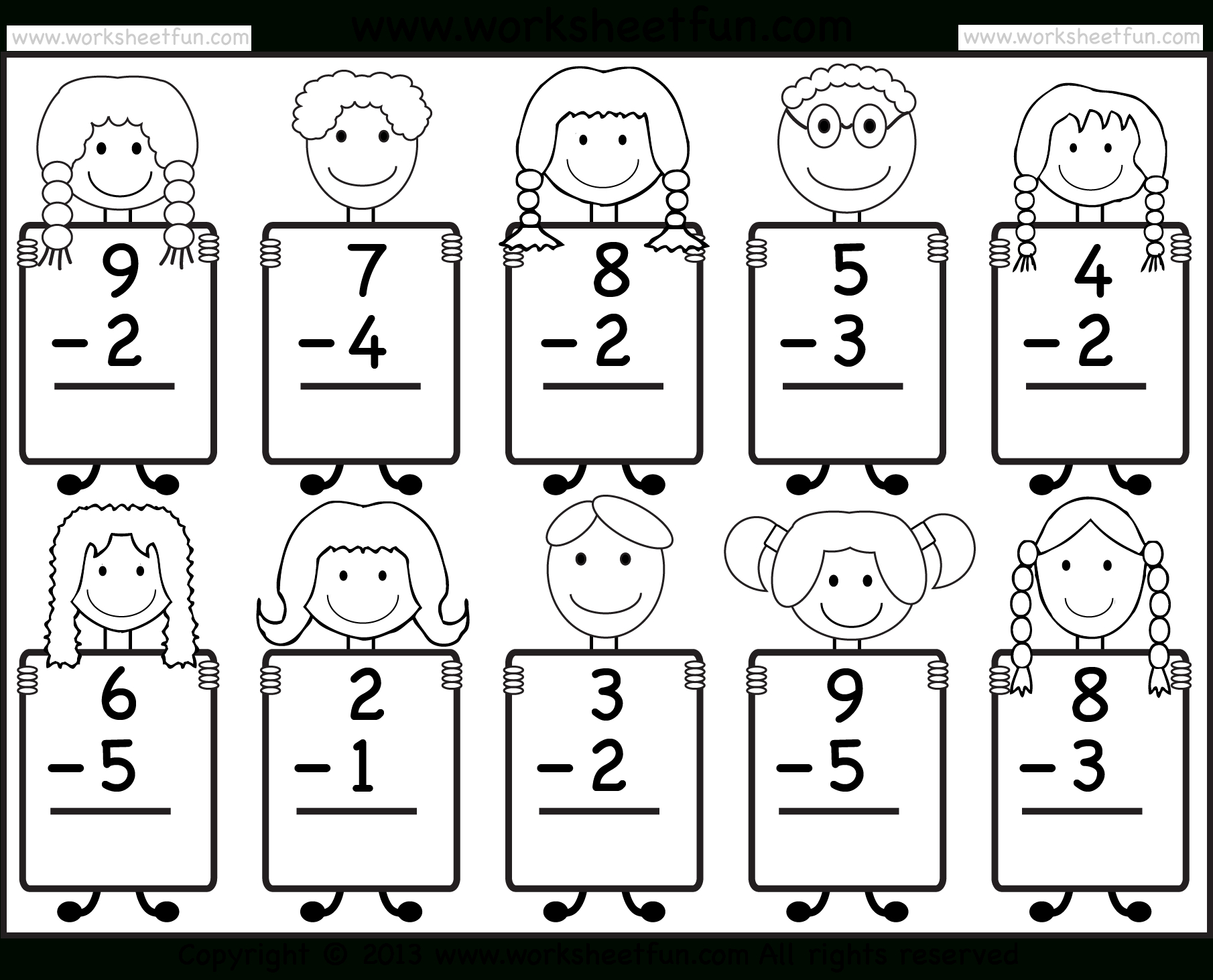 Beginner Subtraction – 10 Kindergarten Subtraction Worksheets with Free Printable Math Subtraction Worksheets For Kindergarten