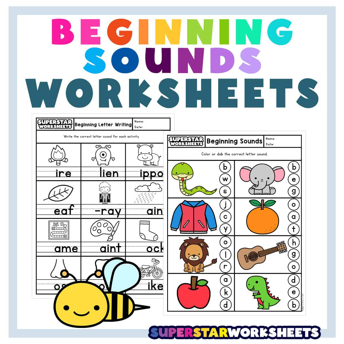 Beginning Sounds Worksheets - Superstar Worksheets regarding Free Printable Phonics Worksheets For Kindergarten