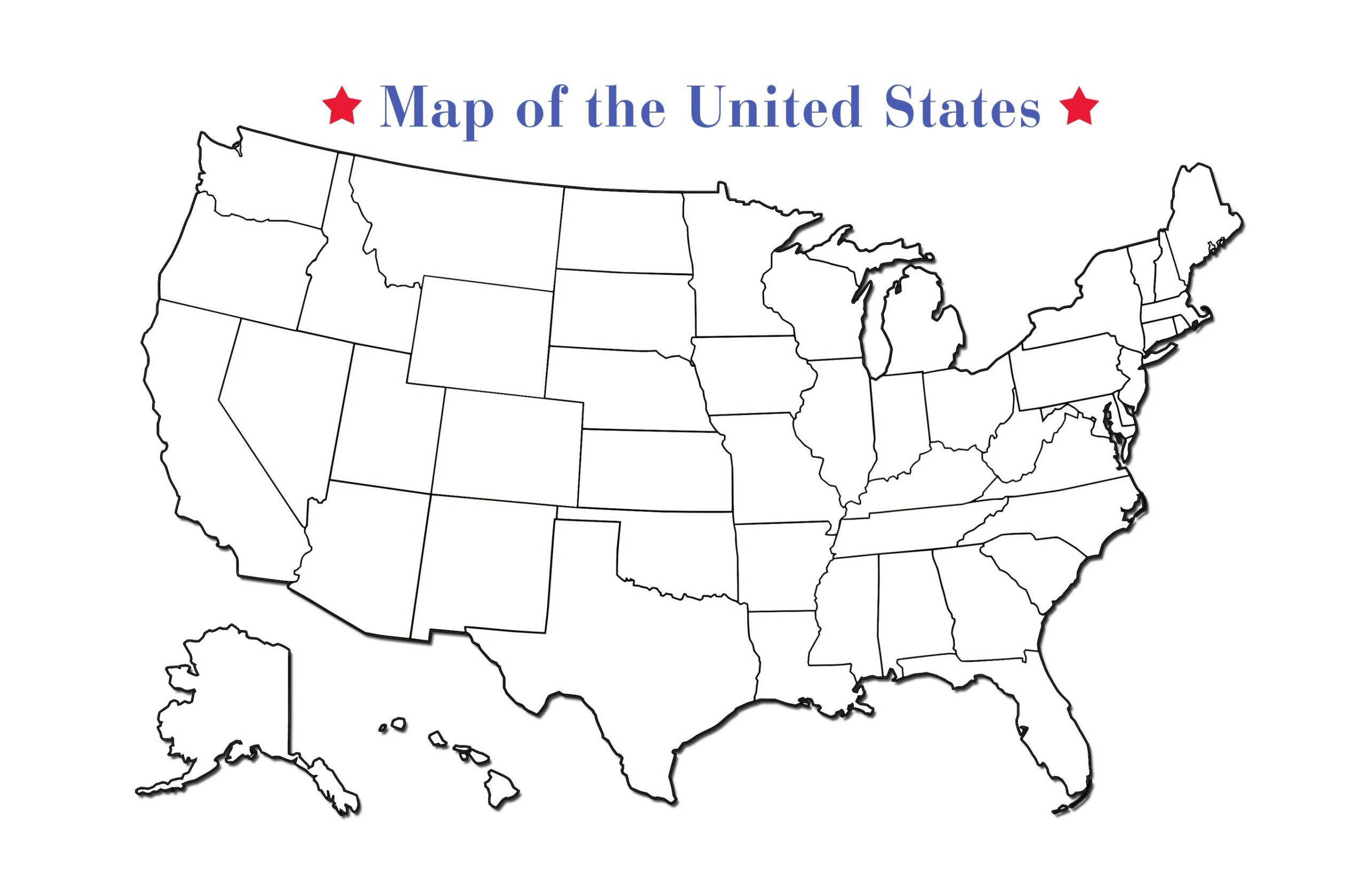 Blank 50 United States Outline Map Poster Laminated | Blank Wall within United States Map Blank Printable