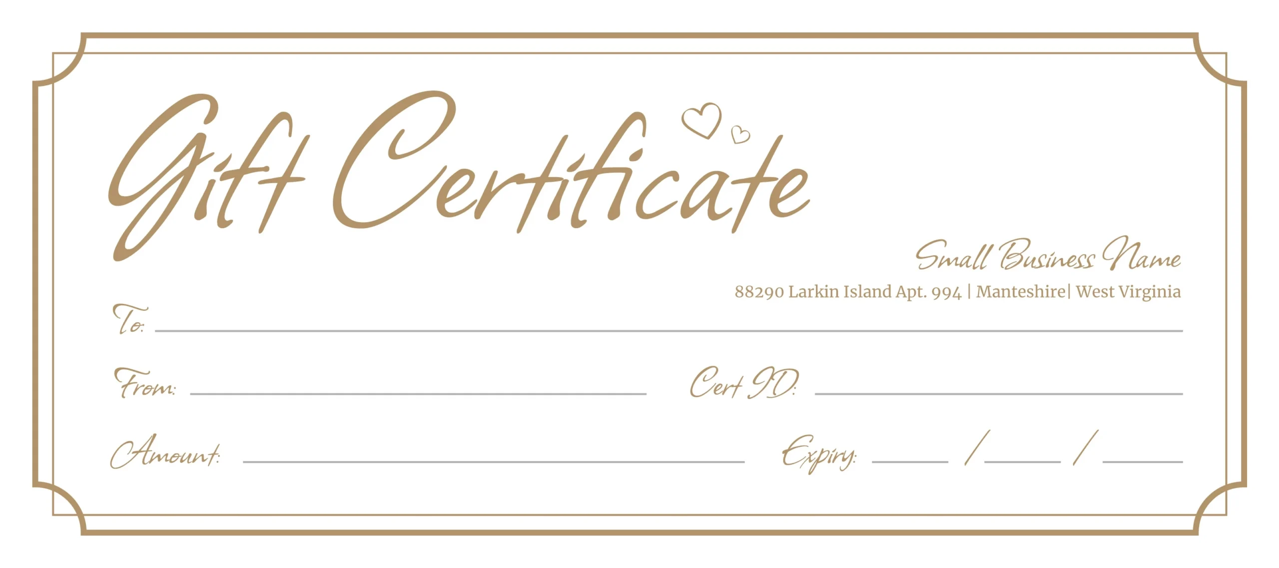 Blank Gift Certificate Free Google Docs Template - Gdoc.io regarding Free Printable Template For Gift Certificate
