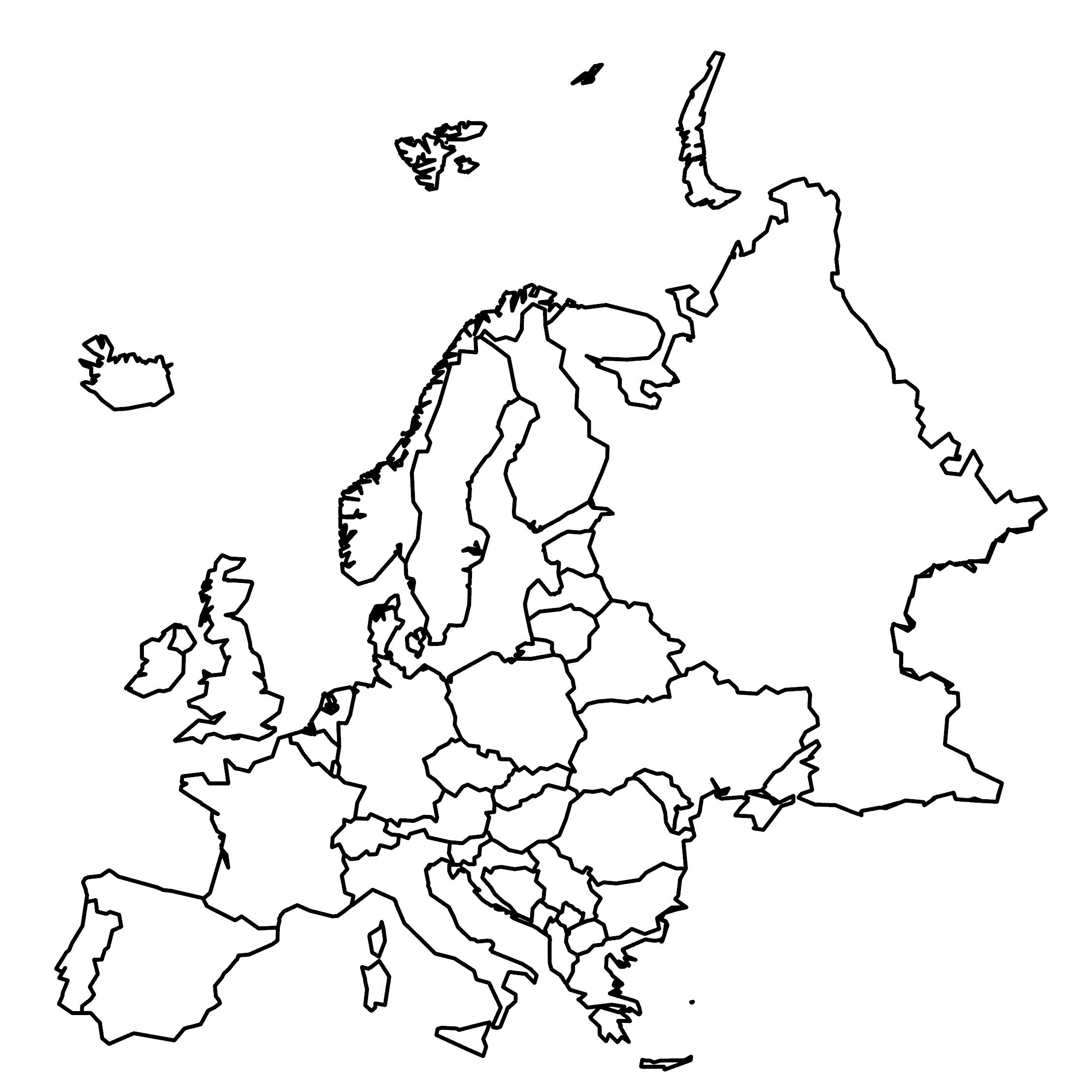 Blank Map Of Europe With Country Outlines - Gis Geography throughout Map Of Europe Printable Blank