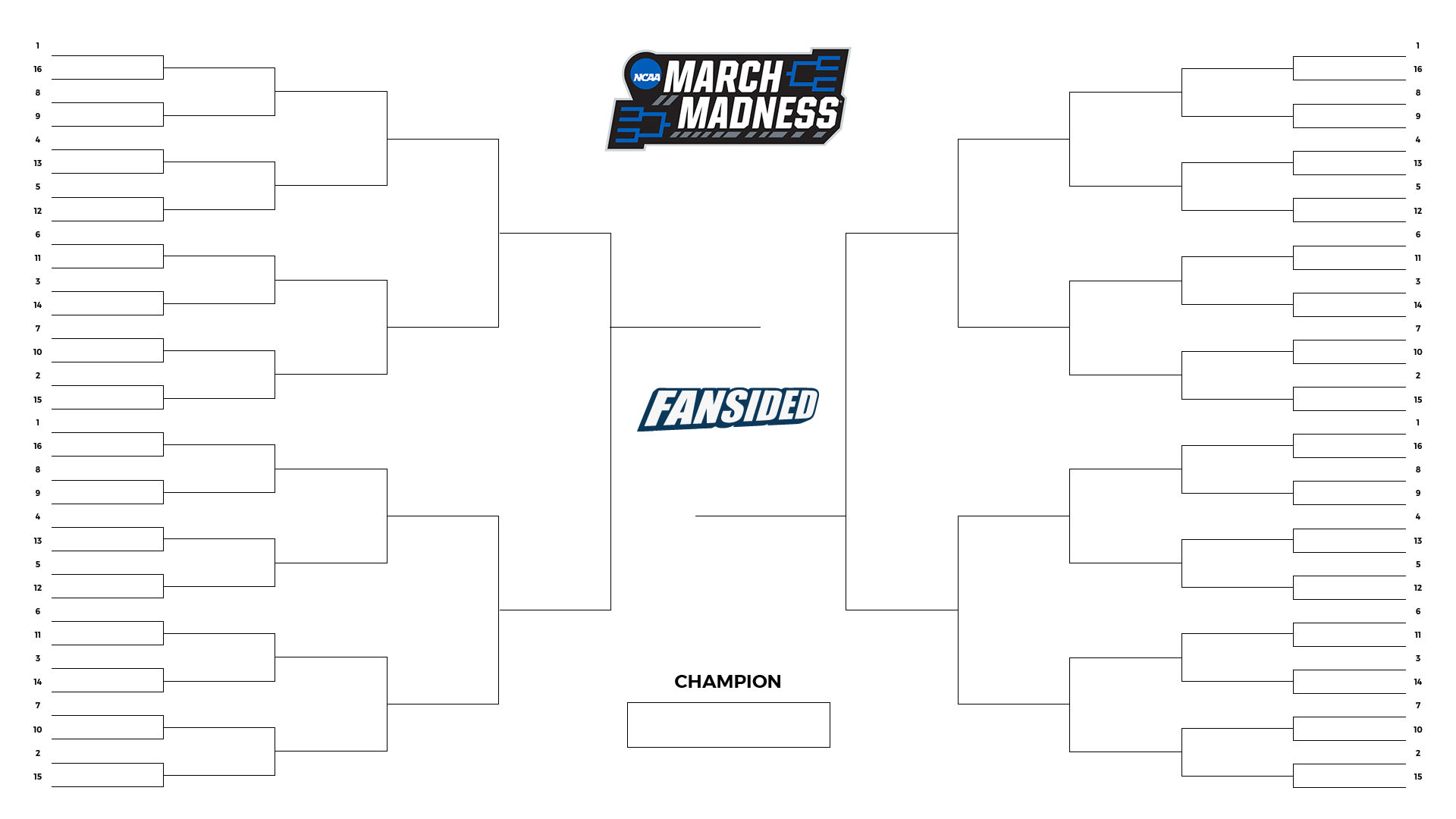 Blank March Madness Bracket: Printable 2023 Ncaa Tournament Bracket regarding Printable Blank March Madness Bracket