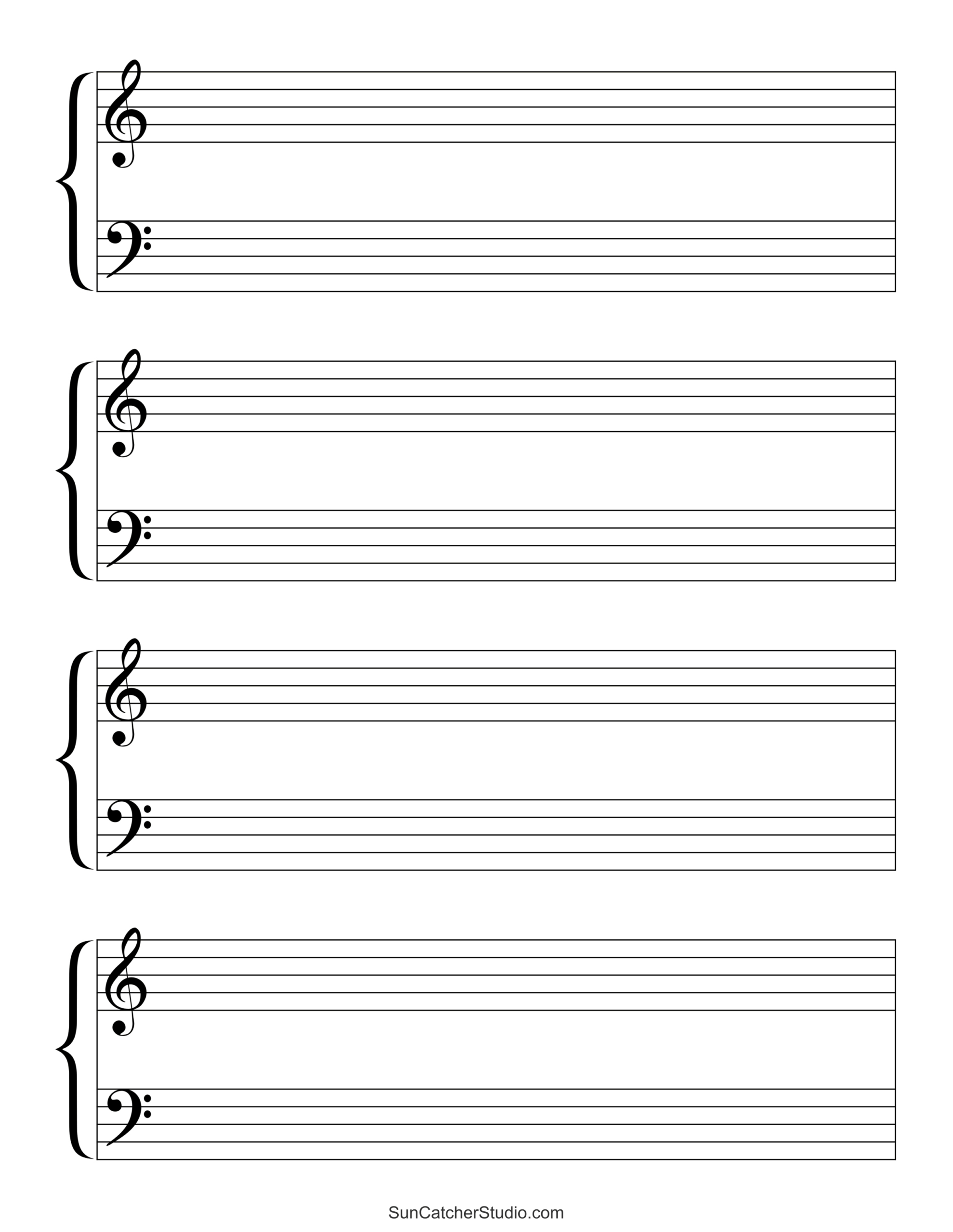 Blank Sheet Music (Free Printable Staff Paper) – Free Printables with regard to Piano Sheet Music For Free Printable