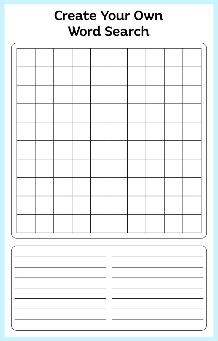 Blank Word Search Puzzles - 16 Free Pdf Printables | Printablee throughout Free Printable Make Your Own Word Search