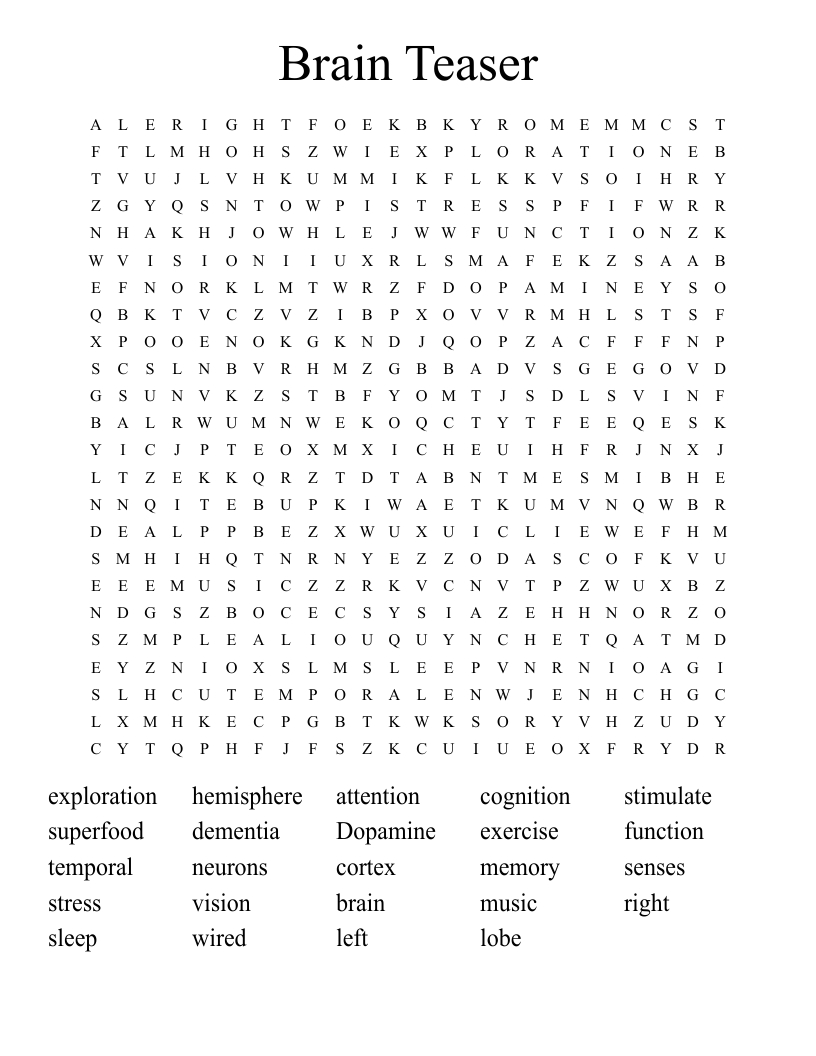 Brain Teaser Word Search - Wordmint inside Brain Teaser Printable Puzzles For Adults