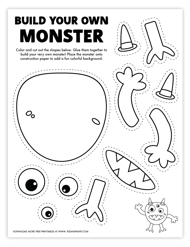 Build Your Own Monster - Free Printable Coloring Page For Kids inside Make Your Own Monster Printable
