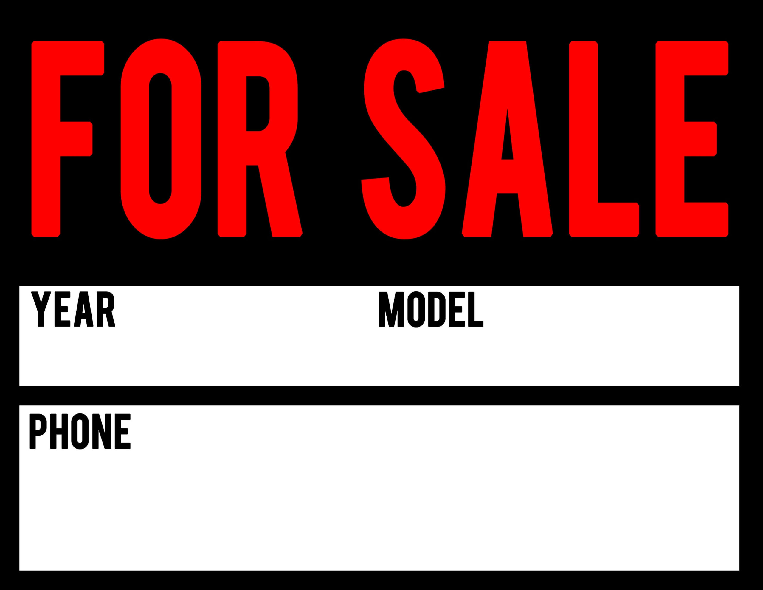 Car For Sale Digital Sign Download (8.5X11 Inches) - Jpeg And Pdf regarding Car For Sale Sign Printable