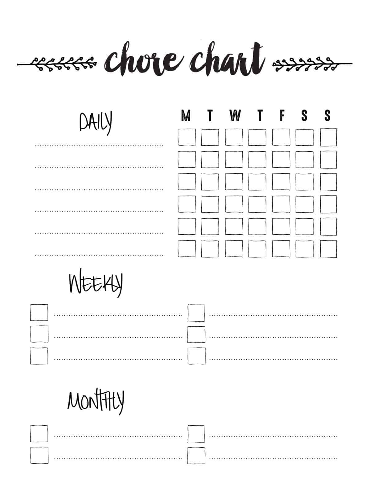 Chore Chart To Build Self-Esteem {Free Printable}| Skip To My Lou pertaining to Free Printable Weekly Chore Chart