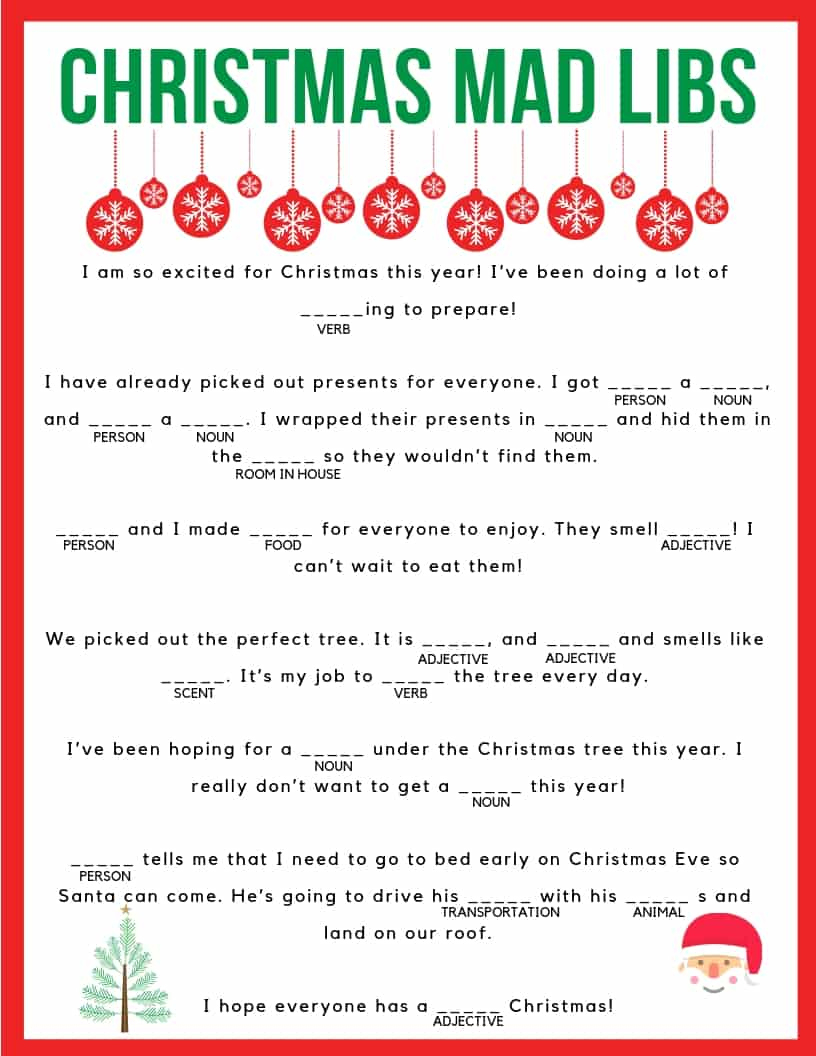 Christmas Mad Libs - Jac Of All Things throughout Christmas Mad Libs Printable Free
