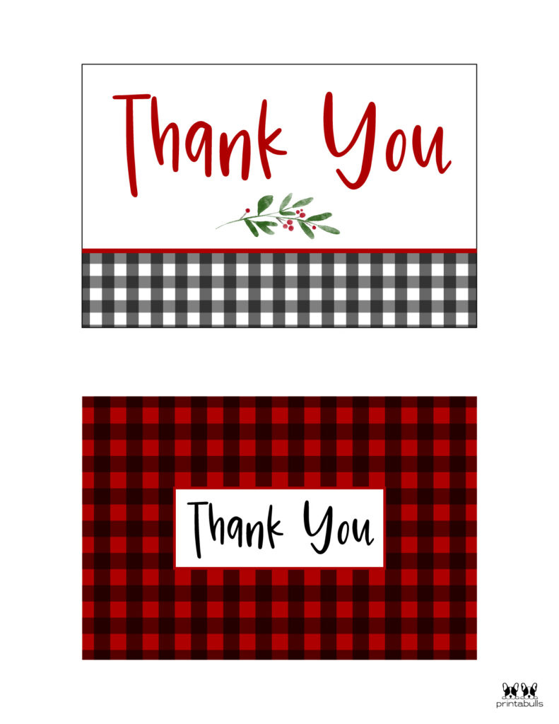 Christmas Thank You Cards - 25 Free Printable Cards | Printabulls inside Christmas Thank You Notes Printable