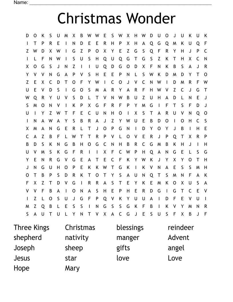 Christmas Wonder Word Search - Wordmint throughout Free Printable Wonderword Word Puzzles