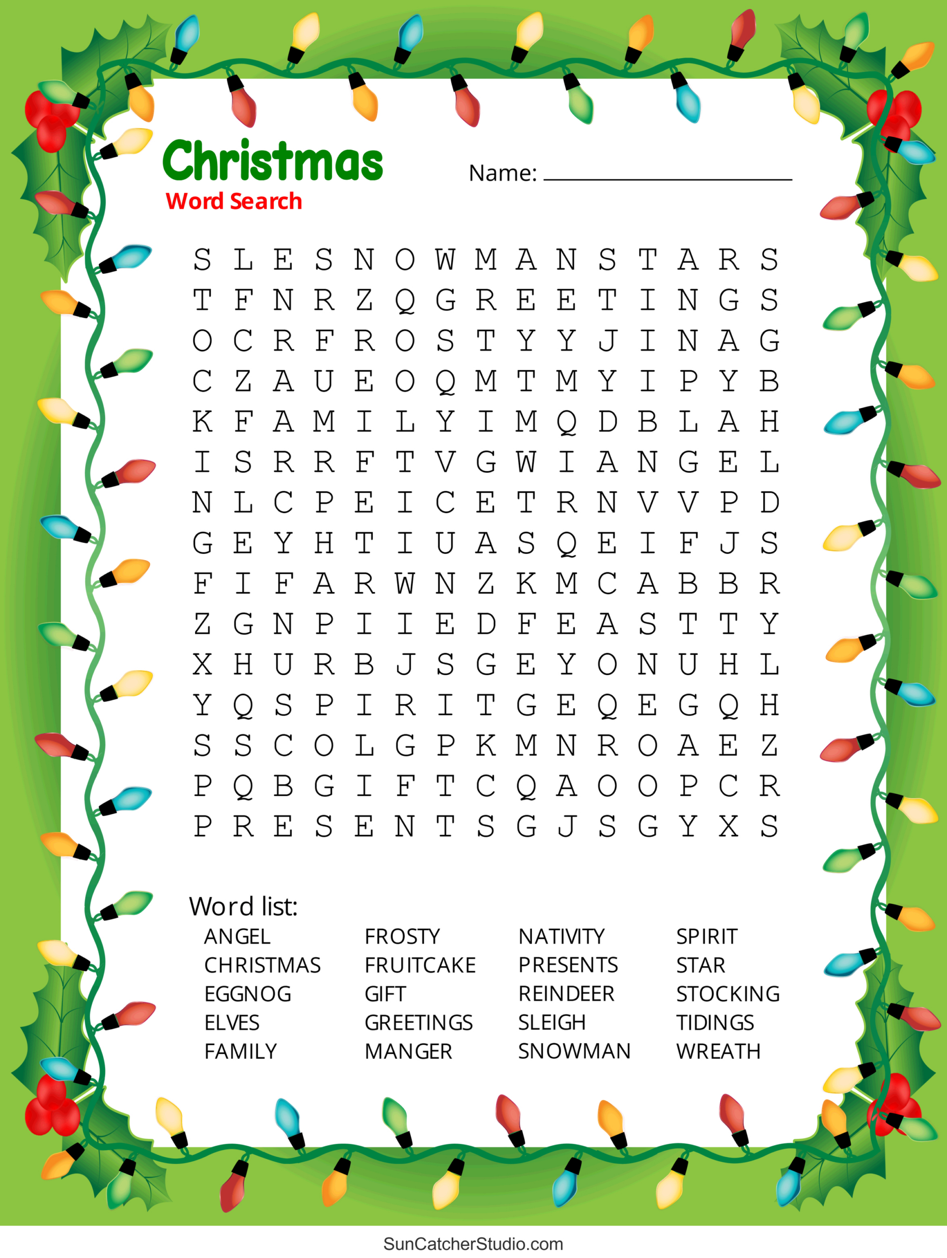 Christmas Word Search (Free Printable Pdf Puzzles) – Free inside Word Search Puzzles For Christmas Printable